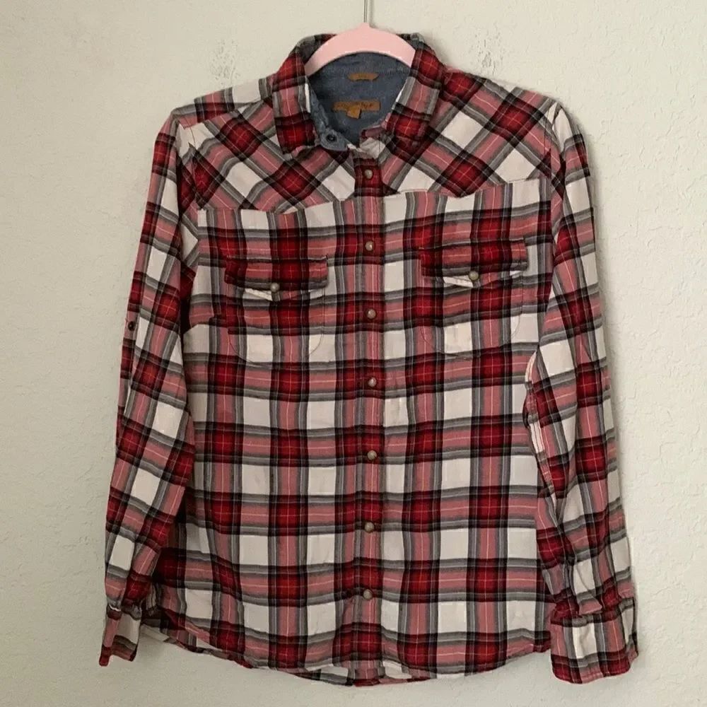 Jacrs Girlfriend Cotton Plaid Flannel Women’s Shirt Size S
